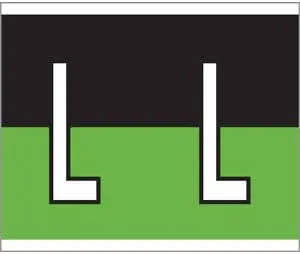 1-1/2" H x 1-1/4" W Black/Green Kardex PSF-139 Compatible 1-1/4" Alpha Labels 'L' (500/Roll) - TBBS-139-L