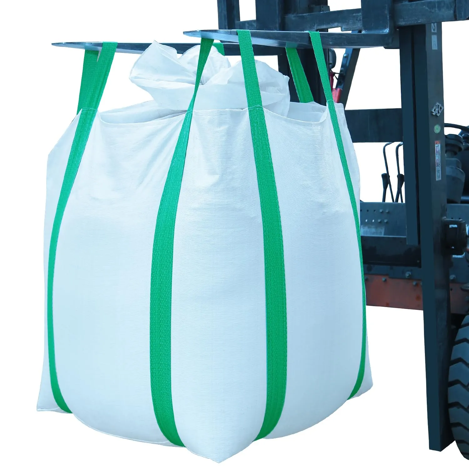 10 Pack FIBC Bulk Bag,2 Ton Bag,35"L x 35"W x 43"H,4400lbs SWL, Woven Polypropylene Bags,Duffle Top Flat Bottom,Heavy Duty Bulk Bag