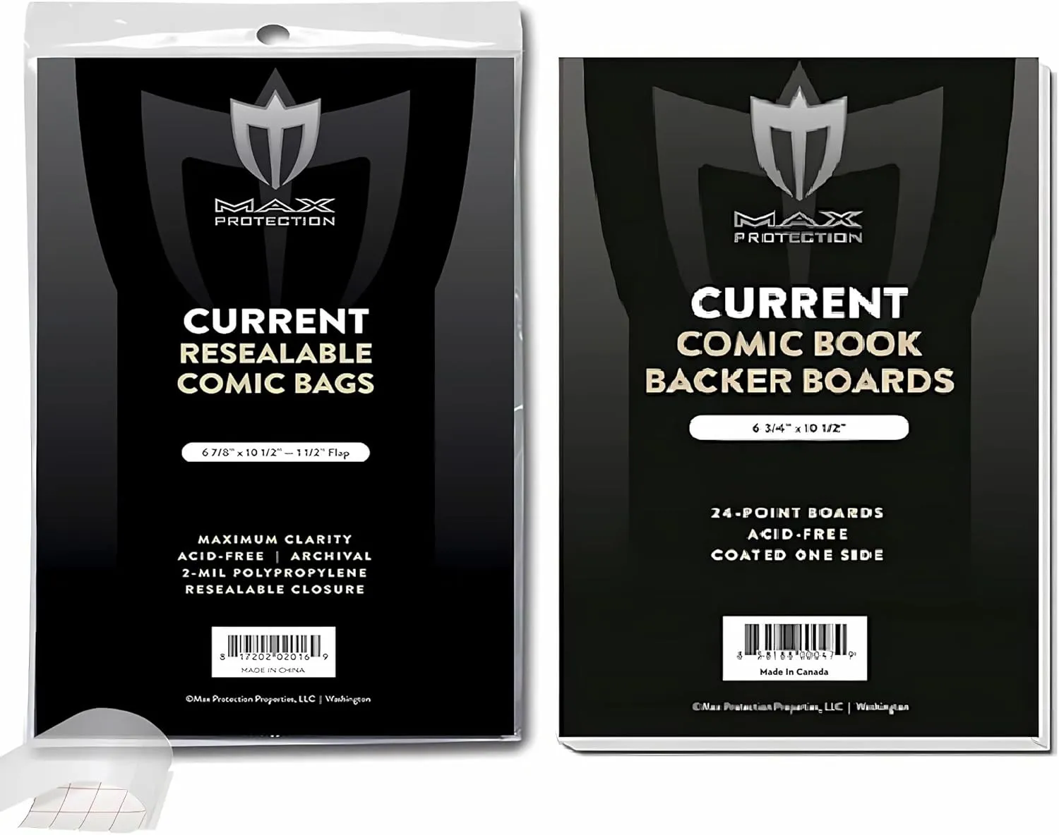 (100) Current Size RESEALABLE Ultra Clear Comic Book Bags and Boards - by Max Pro (Qty= 100 Bags and 100 Boards)