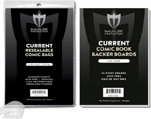 (100) Current Size RESEALABLE Ultra Clear Comic Book Bags and Boards - by Max Pro (Qty= 100 Bags and 100 Boards)
