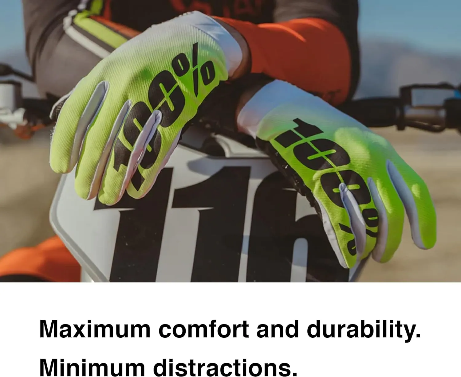 100% Sling Mountain Biking Gloves - MTB, Dirt Bike & Powersport Riding Protective Gear for Men