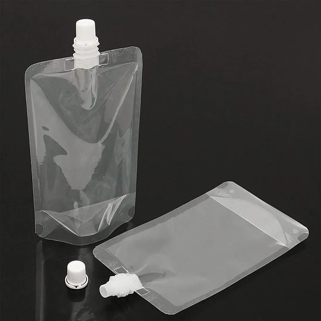 1000 ML Transparent Spout Pouch For Beverages Like Juice, Shake Etc. | Useful to store Handwash, Liquid Detergent And Any Other Liquid