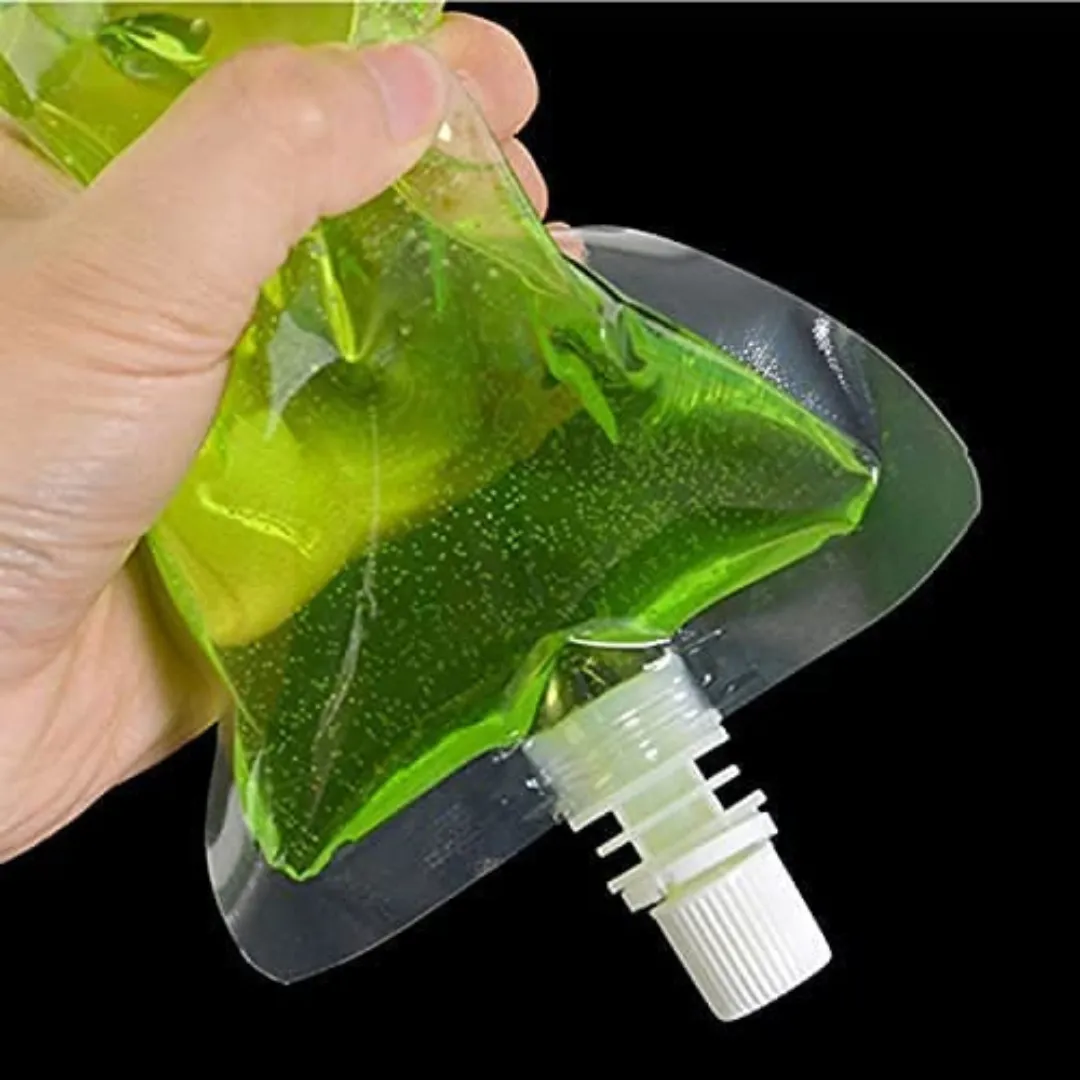 1000 ML Transparent Spout Pouch For Beverages Like Juice, Shake Etc. | Useful to store Handwash, Liquid Detergent And Any Other Liquid