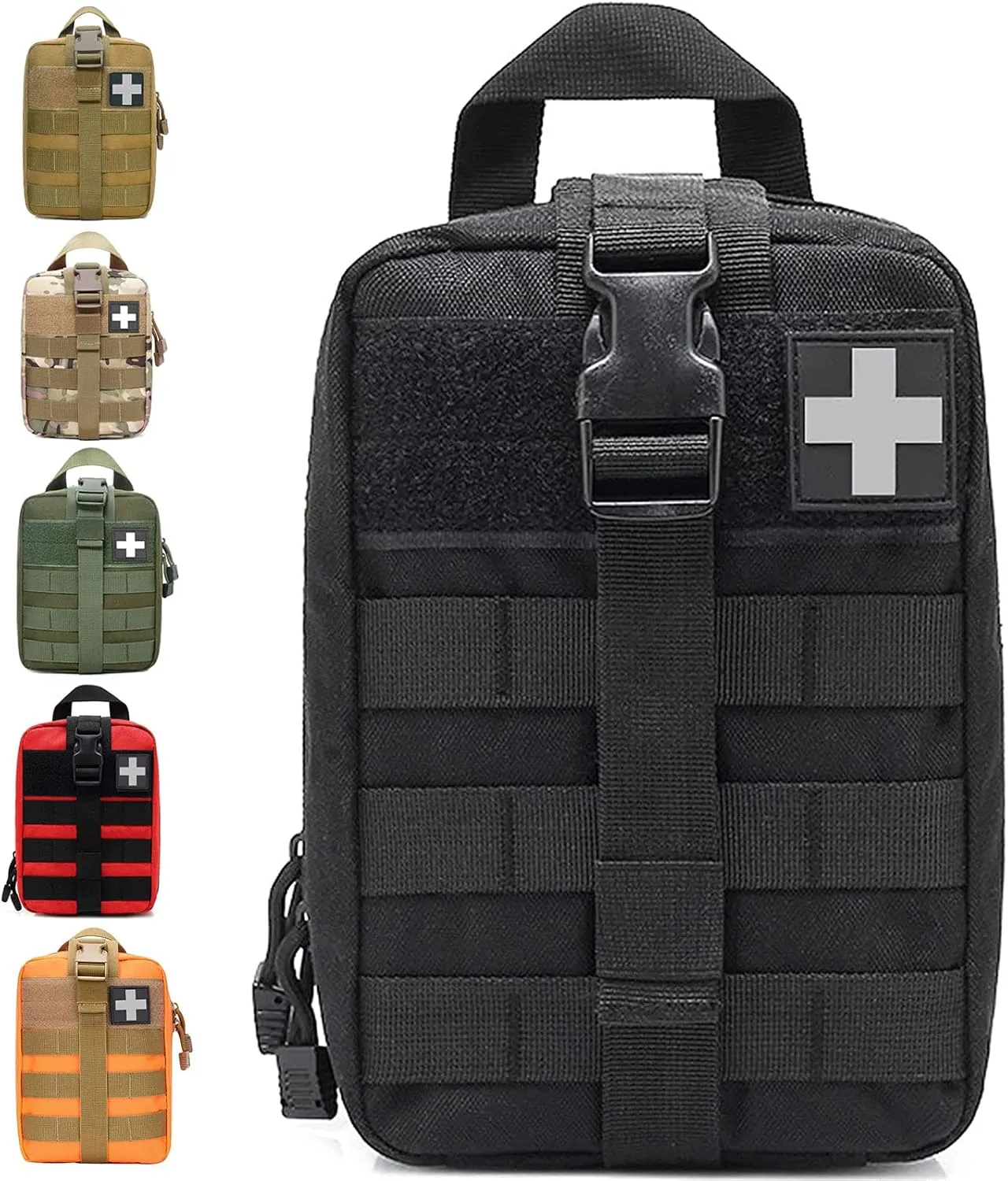 1000D Molle Ifak Pouch Rip Away, Tactical Tear Away Medical Pouch Empty, Military First Aid Pouch Bag Only for Camping Hiking Travel