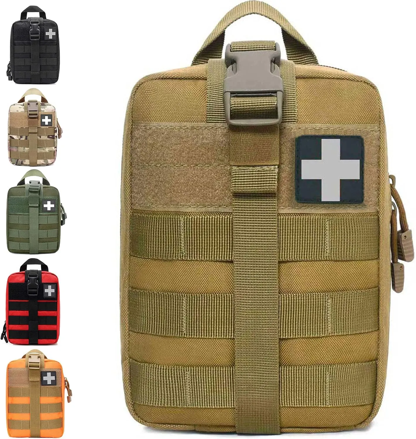 1000D Molle Ifak Pouch Rip Away, Tactical Tear Away Medical Pouch Empty, Military First Aid Pouch Bag Only for Camping Hiking Travel