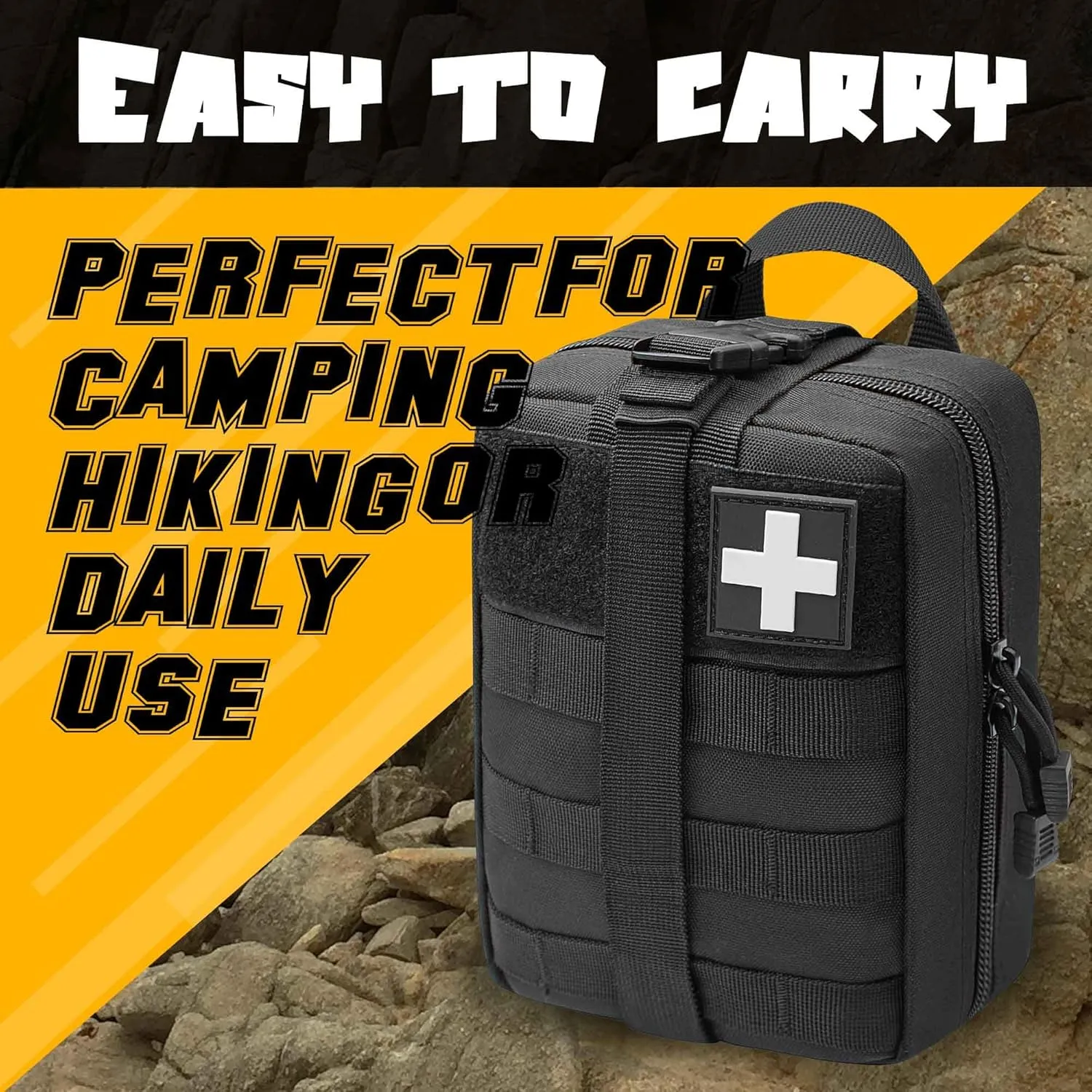 1000D Molle Ifak Pouch Rip Away, Tactical Tear Away Medical Pouch Empty, Military First Aid Pouch Bag Only for Camping Hiking Travel