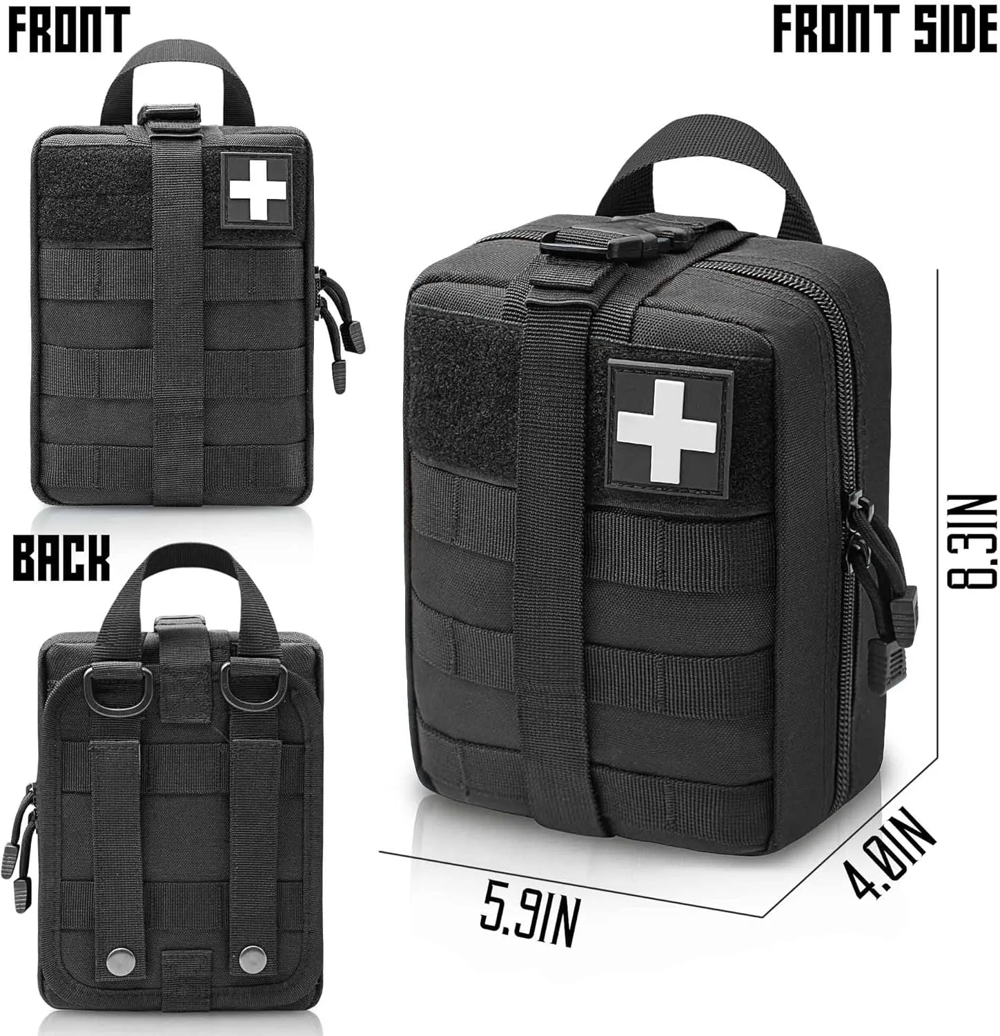 1000D Molle Ifak Pouch Rip Away, Tactical Tear Away Medical Pouch Empty, Military First Aid Pouch Bag Only for Camping Hiking Travel