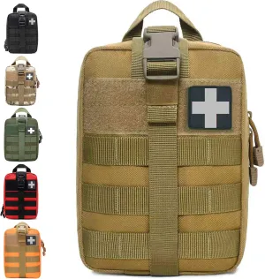1000D Molle Ifak Pouch Rip Away, Tactical Tear Away Medical Pouch Empty, Military First Aid Pouch Bag Only for Camping Hiking Travel