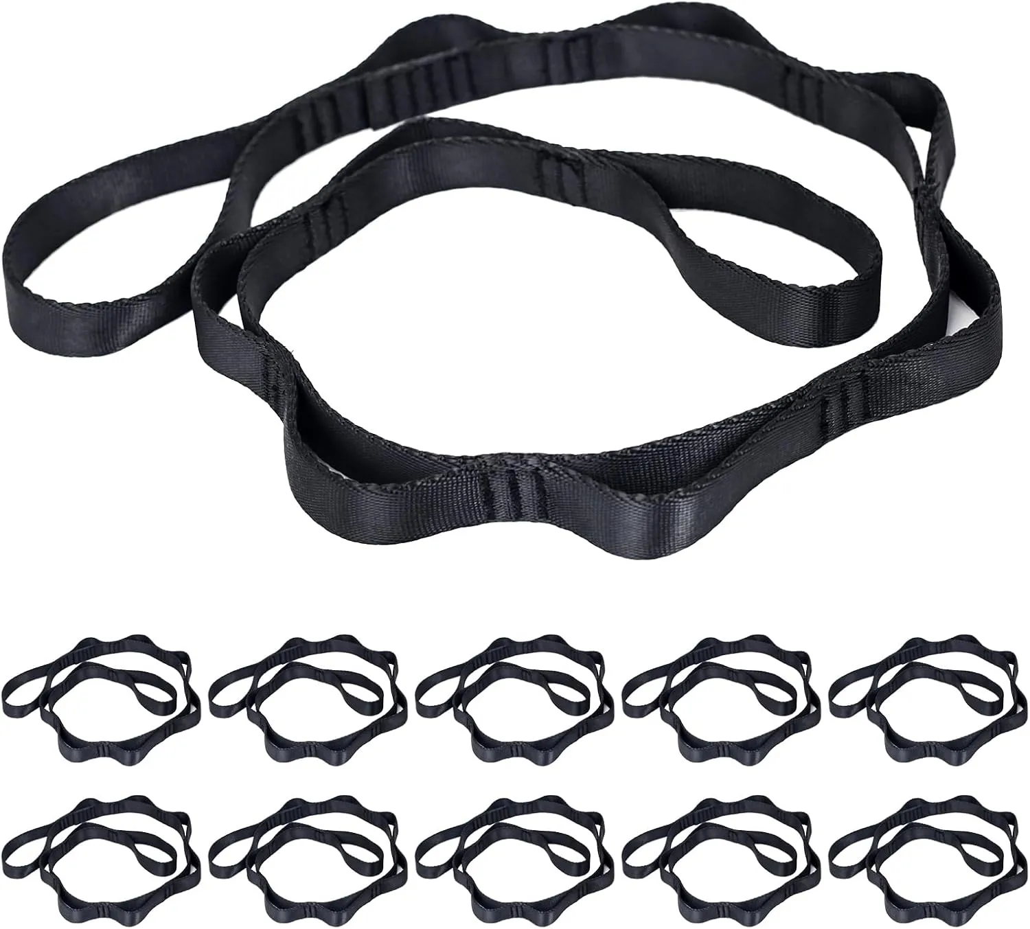 10PCS Nylon Daisy Chain Straps 23 KN for Aerial Yoga Hammock Swing Adjustable Aerial Silk Extender Hanging Rope for Aerial Yoga Belts 3.6FT 5.9FT Long