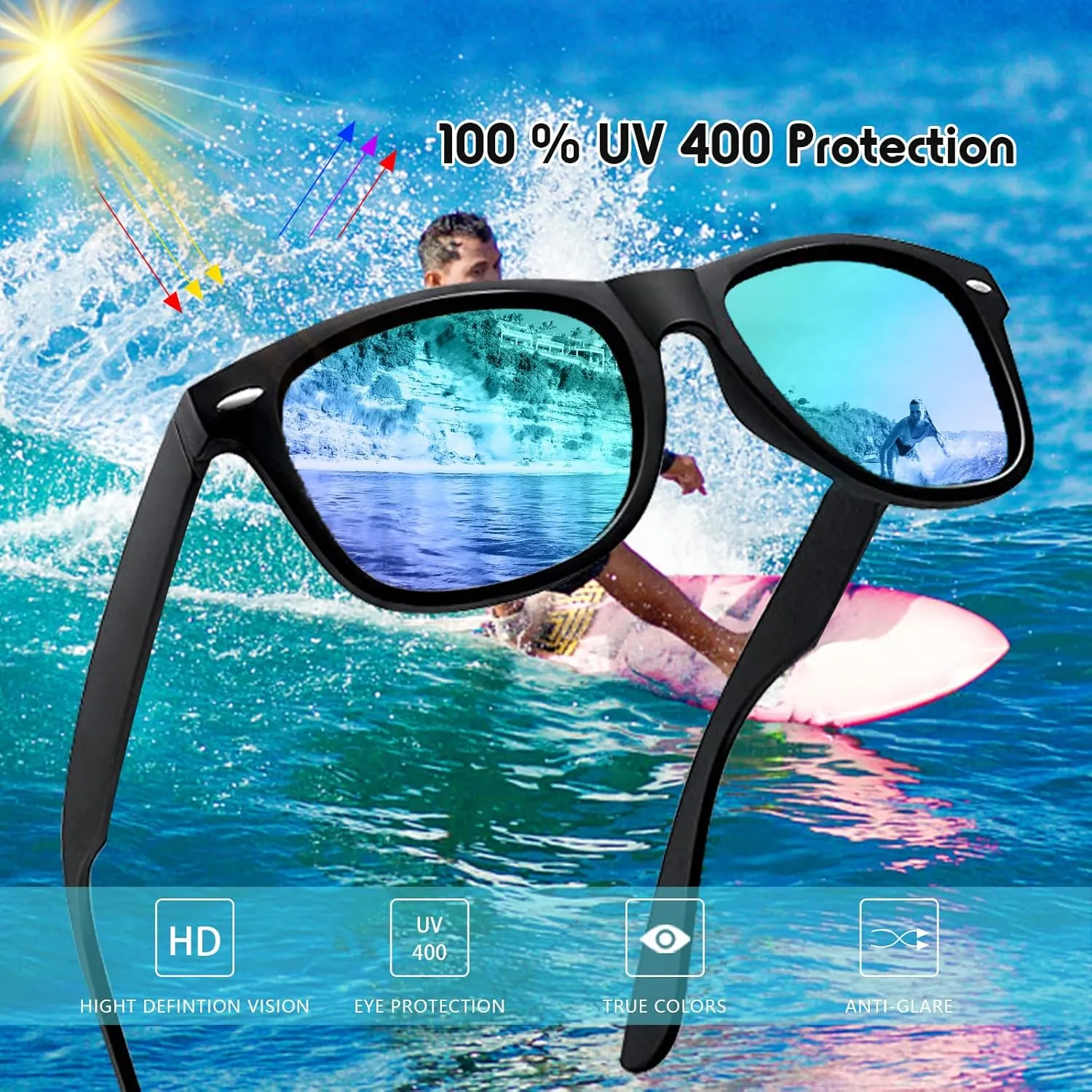 12/24 Pack Wholesale Colorful Mirror Reflective Sunglasses Bulk, Neon 80s 90s Sunglasses Party Favors Unisex