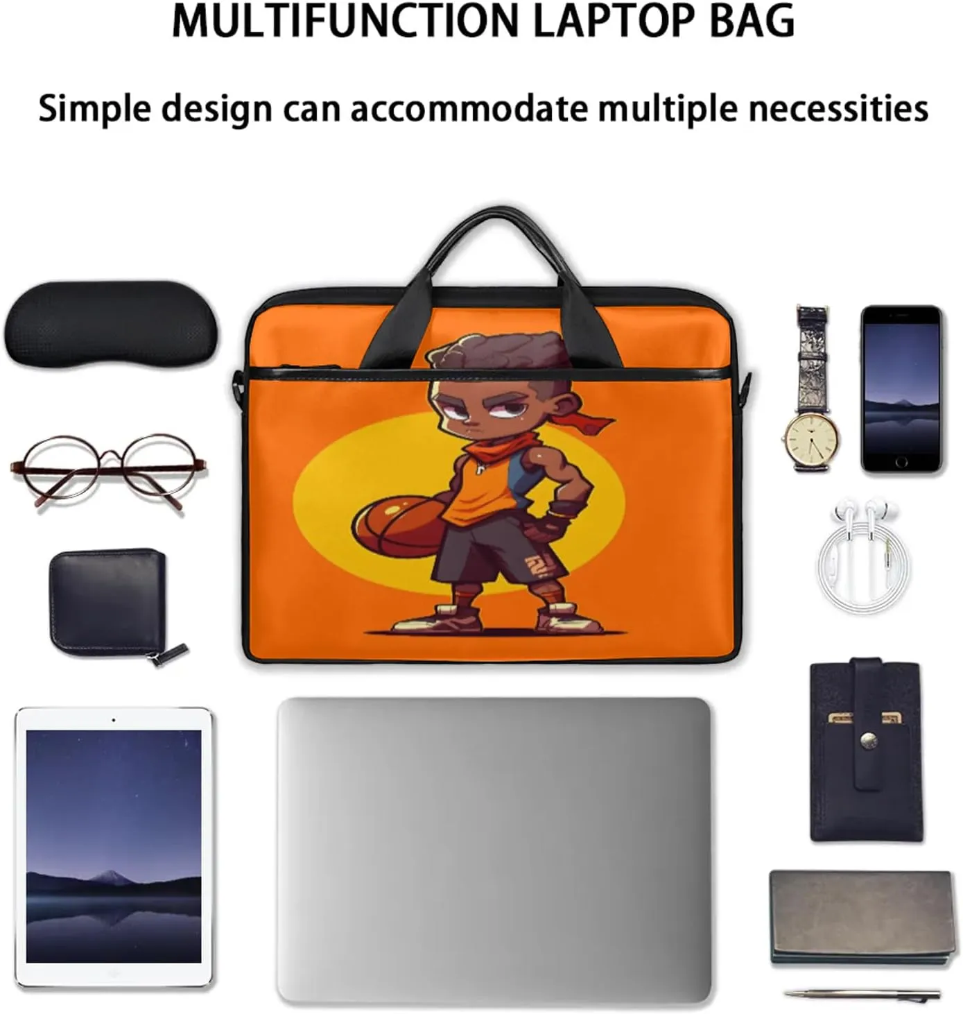13-15 Inch Basketball Handy Laptop Bag Basketball kids Shoulder Laptop Bag For Work, School, Travel And More
