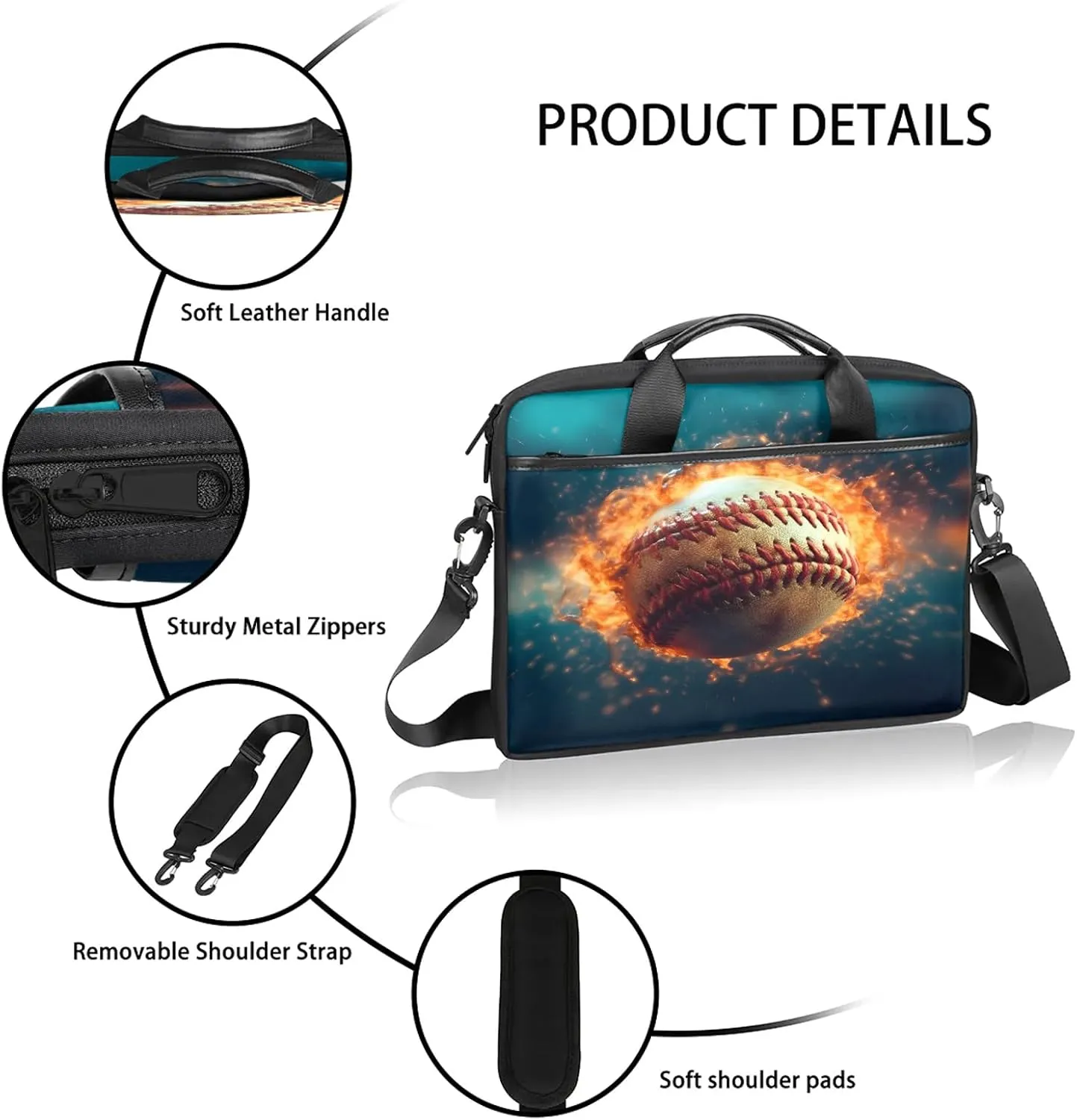 13-15 Inch Sports Baseball Handy Laptop Bag Sports Sports Shoulder Laptop Bag For Work, School, Travel And More