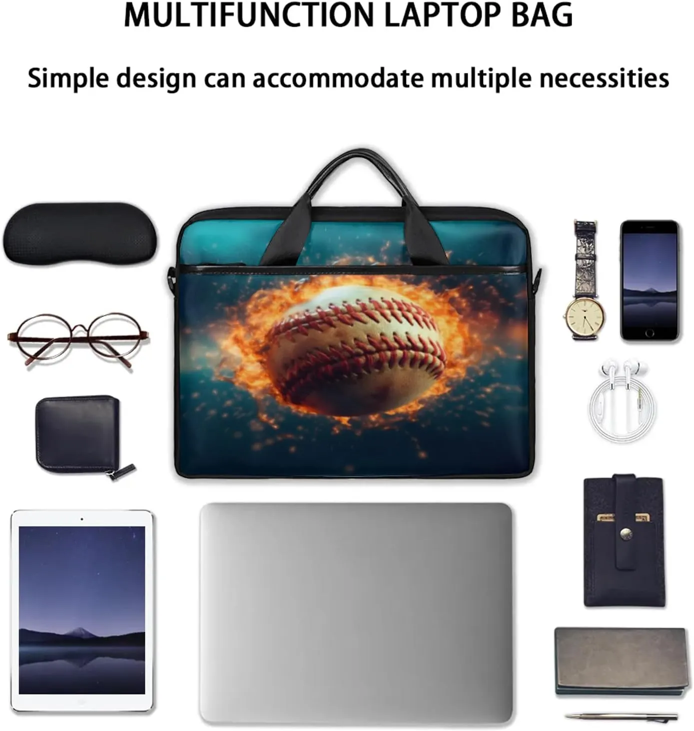 13-15 Inch Sports Baseball Handy Laptop Bag Sports Sports Shoulder Laptop Bag For Work, School, Travel And More