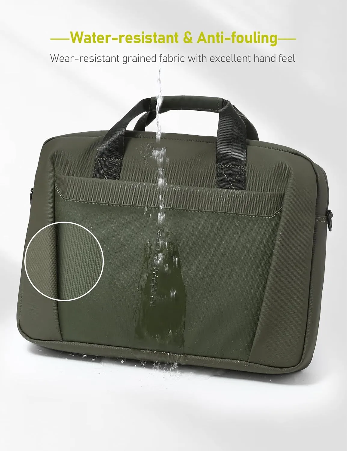 15-16 Inch Granulated Shoulder Portable Bag, Compatible with MacBook Pro 16 M4/M3/M2/M1, ASUS Vivobook 16/16X Laptop, Crossbody Laptop Bag, Cypress Green