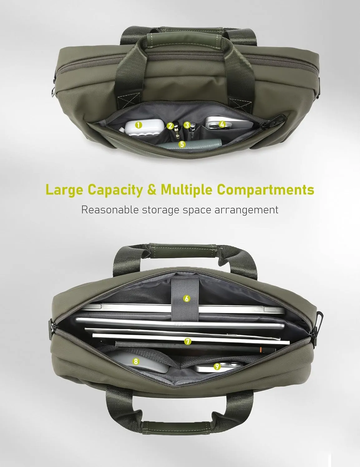 15-16 Inch Granulated Shoulder Portable Bag, Compatible with MacBook Pro 16 M4/M3/M2/M1, ASUS Vivobook 16/16X Laptop, Crossbody Laptop Bag, Cypress Green