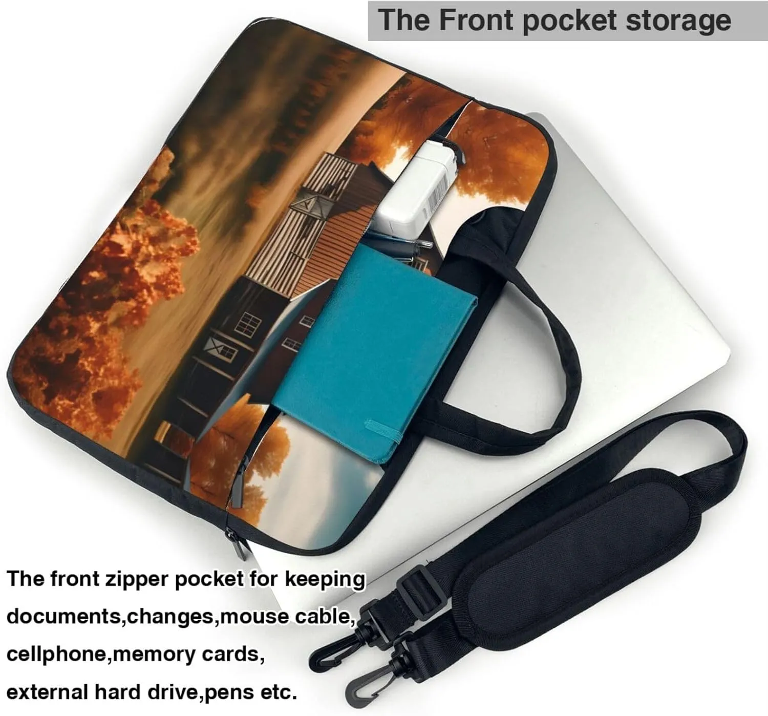 15.6-Inch Laptop Computer And Tablet Shoulder Bag Carrying Case,Business Casual,Outdoors Clare The Cliffs Print