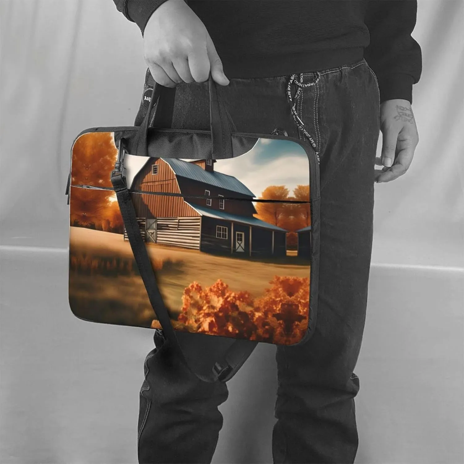 15.6-Inch Laptop Computer And Tablet Shoulder Bag Carrying Case,Business Casual,Outdoors Clare The Cliffs Print