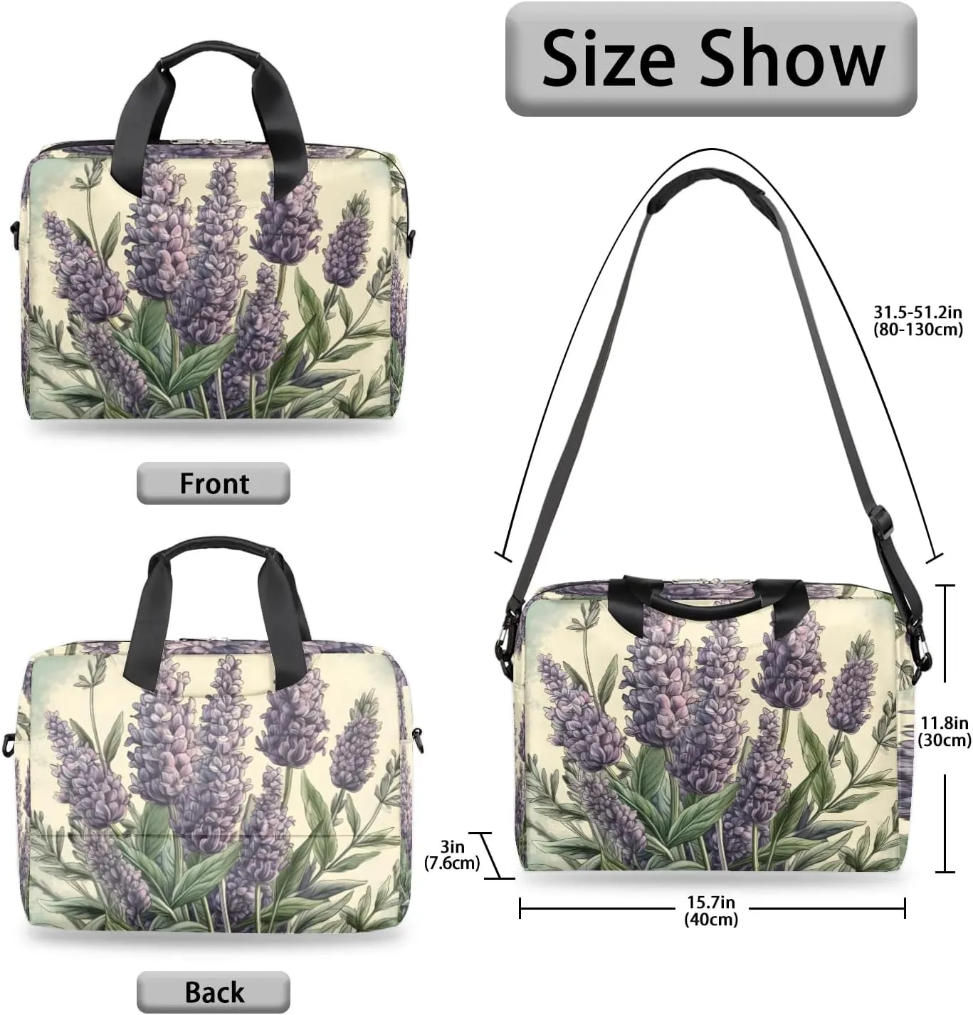 15.7 Inch Laptop Bag Computer Bag for Women Men Laptop Carrying Case with Adjustable Shoulder Strap