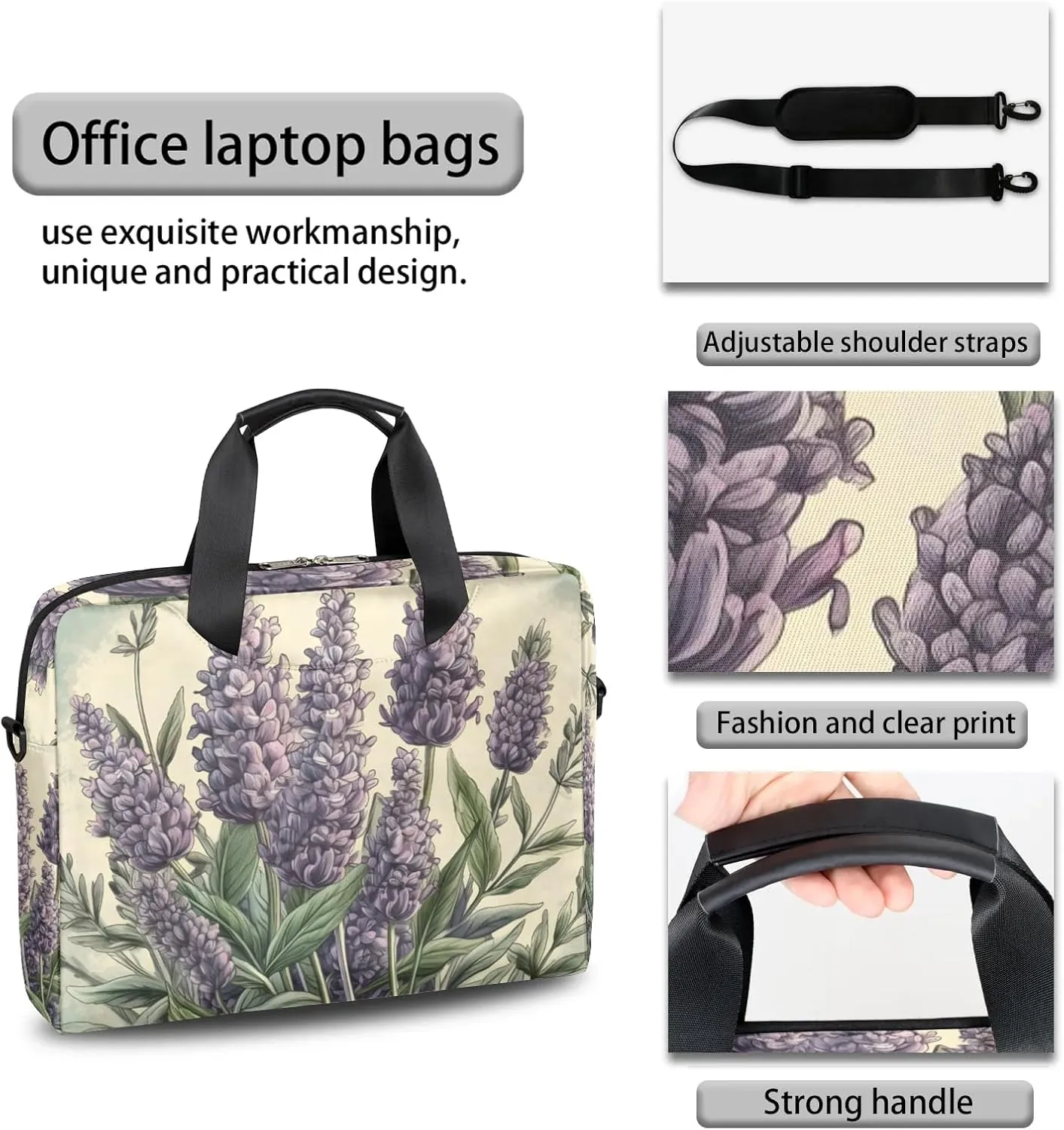 15.7 Inch Laptop Bag Computer Bag for Women Men Laptop Carrying Case with Adjustable Shoulder Strap