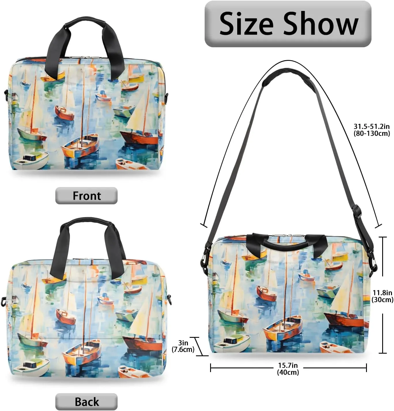 15.7 Inch Laptop Bag Computer Bag for Women Men Laptop Carrying Case with Adjustable Shoulder Strap
