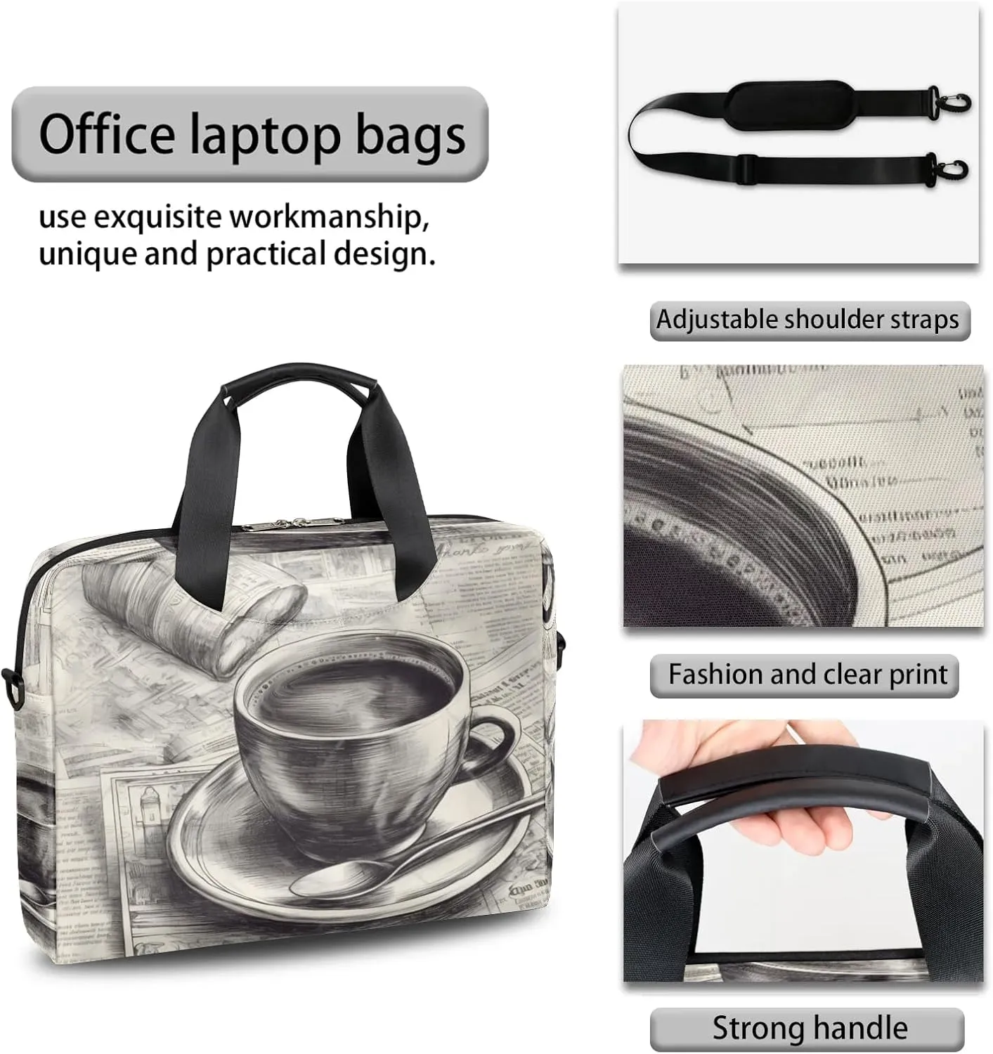 15.7 Inch Laptop Bag Computer Bag for Women Men Laptop Carrying Case with Adjustable Shoulder Strap