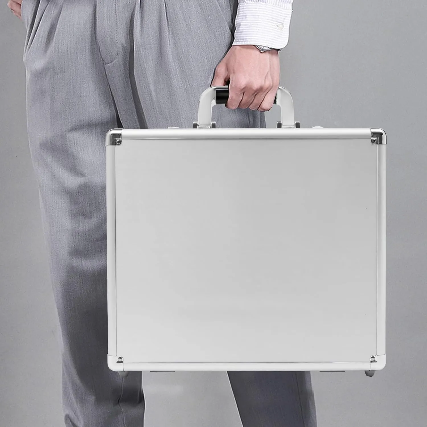 15x4x13 Inch Locking Hard Security Briefcase for Business, 22lbs Hardside Attache With Locks