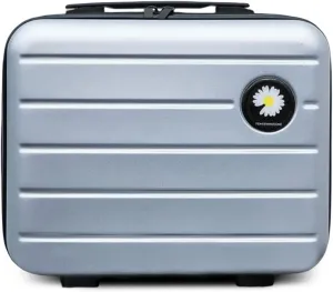 16 inches Large Capacity Hard Shell Cosmetic Case with Zipper and Handle Makeup Travel Case for Women Girl Silver gray