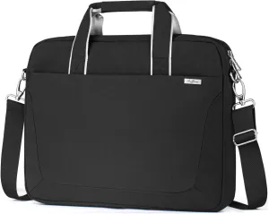 17 17.3 Inch Laptop Shoulder Bag for Men Women,Waterproof Computer Carrying Case Messenger Bag with Strap for 17"-18" HP Dell,Laptop Briefcase for Office business Travel College School,Black