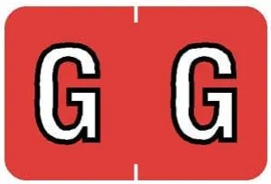 1"H x 1-1/2"W Coral Colwell Jewel-Tone Compatible 1" Alpha Label 'G' (500/Roll) - TBBS-91427