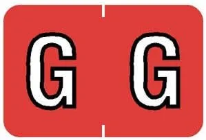 1"H x 1-1/2"W Coral Colwell Jewel-Tone Compatible 1" Alpha Label 'G' (500/Roll) - TBBS-91427