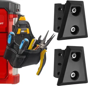 2 Pack Cliptech Holder Fit for ToughBuilt ClipTech Pouch,Packout Tool Pouch Holder Mounts Directly on the Toolbox,Corner Rail clips Including