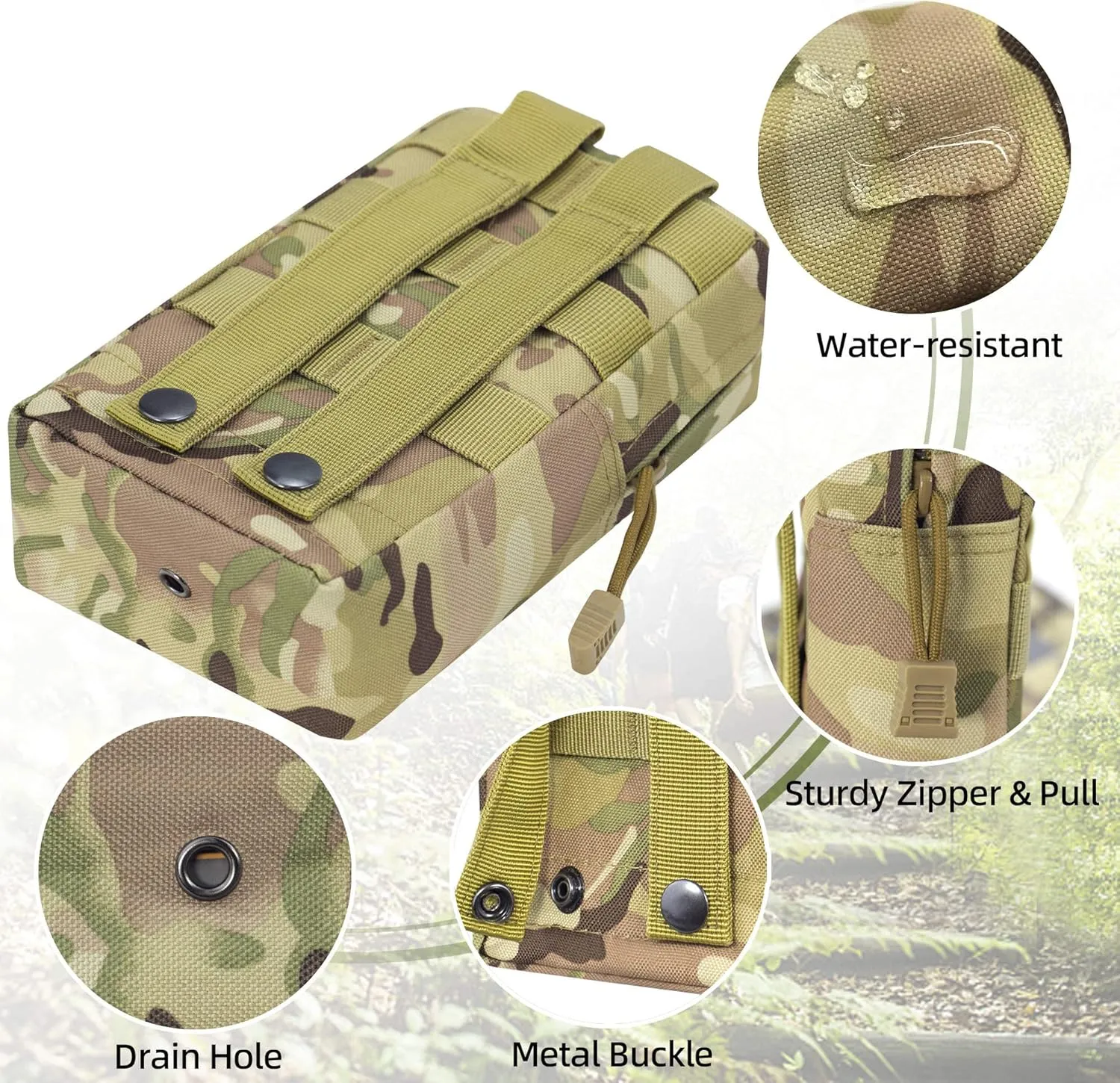 2 Pack Molle Pouches - Tactical Compact Water-Resistant EDC Pouch