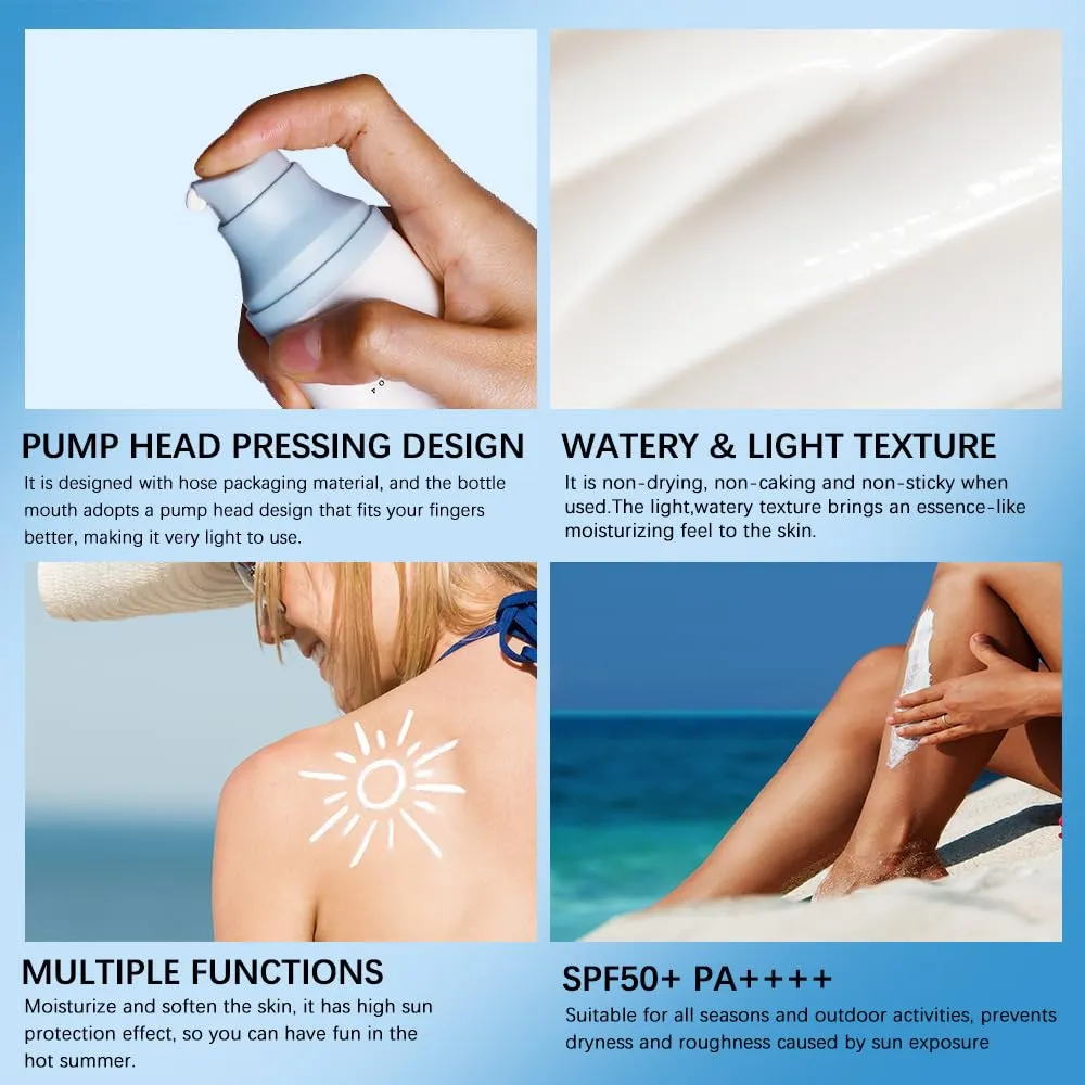 2 Pcs Centella Sunscreen, Light & Smooth Centella Water-Fit Sun Serum SPF50 for All Skin Type and UV Defense.