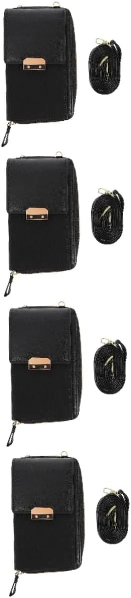 2 pcs Crossbody Pouch Shopping Shoulder Girl Leisure Cross- Simple Women Portable Single, Blackx4pcs, 17.5X10.5CMx4pcs