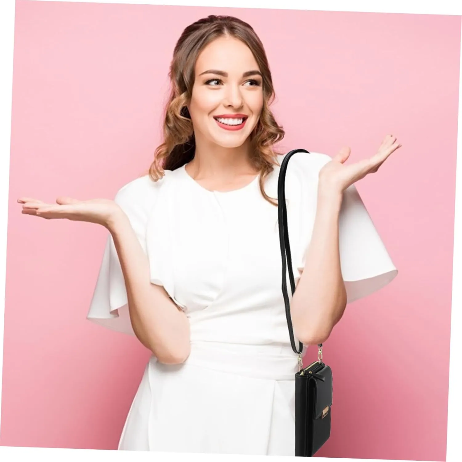 2 pcs Crossbody Pouch Shopping Shoulder Girl Leisure Cross- Simple Women Portable Single, Blackx4pcs, 17.5X10.5CMx4pcs