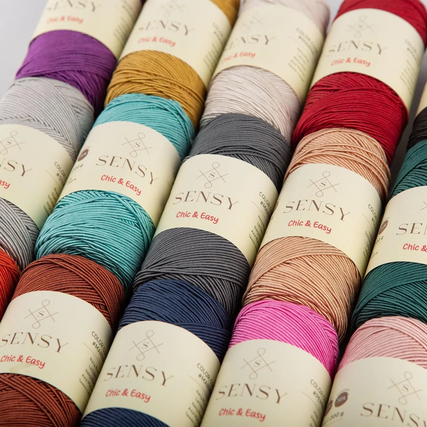 2 Skeins of Sensy Premium Chic & Easy 1.5mm 218 Yards 50% Cotton 50% Polyester Rope Crochet Bag Cord Crochet Thread (Mustard)