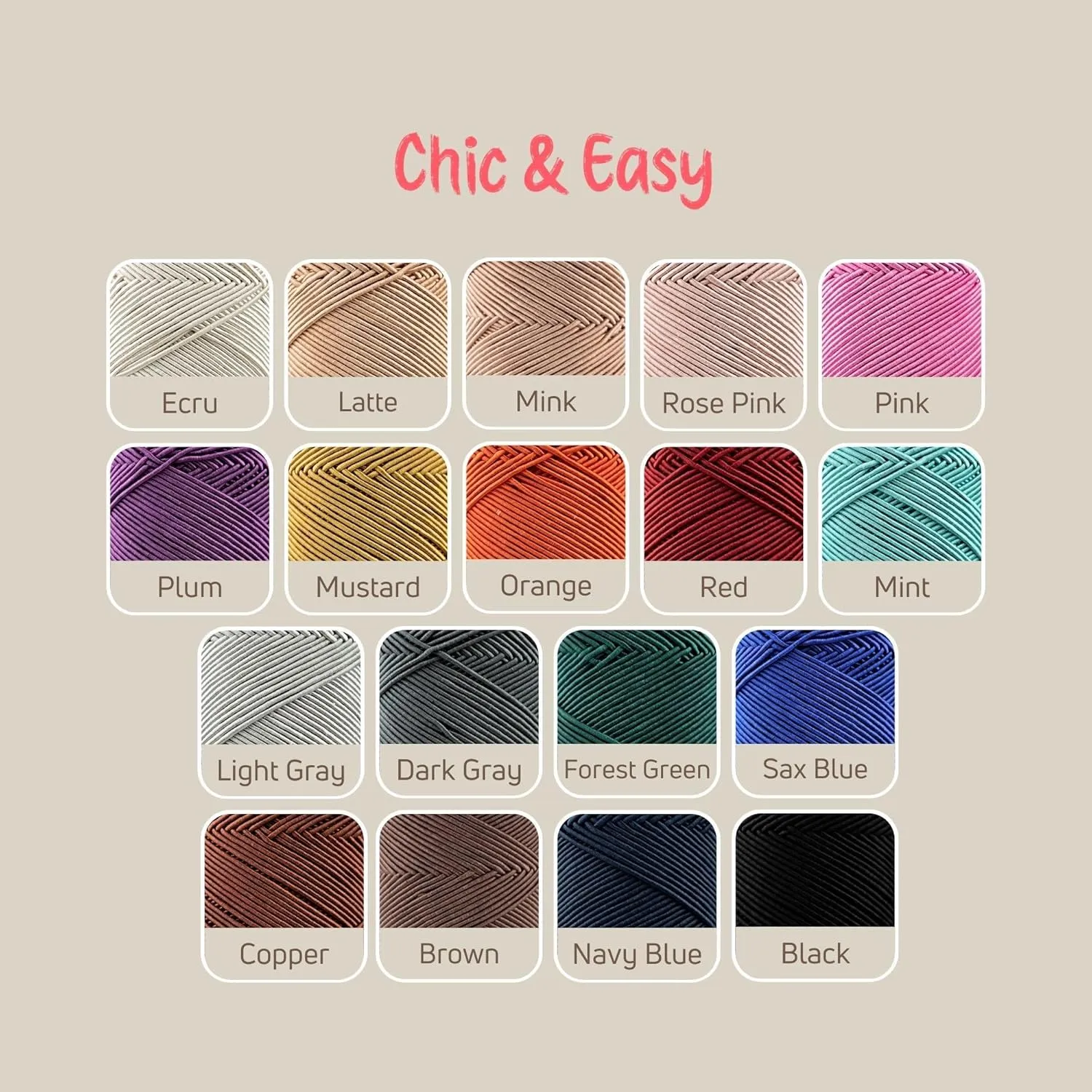 2 Skeins of Sensy Premium Chic & Easy 1.5mm 218 Yards 50% Cotton 50% Polyester Rope Crochet Bag Cord Crochet Thread (Mustard)