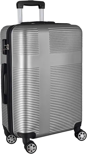 20 Inch Carry on Luggage 22x14x9 Airline Approved, Hard Shell Suitcase with Spinner Wheels, Lightweight Rolling Luggage for Travel,Silver Grey