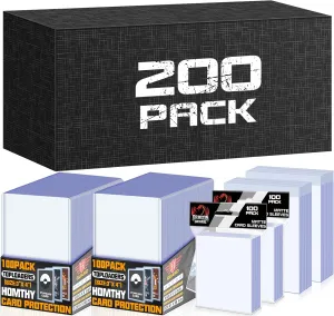 200ct Toploaders Cards Sleeves Bundle for Trading Cards, 200 TopLoaders and 400 Clear Soft Penny Card Sleeves fit for Baseball Cards, Football Crads, Sports Cards