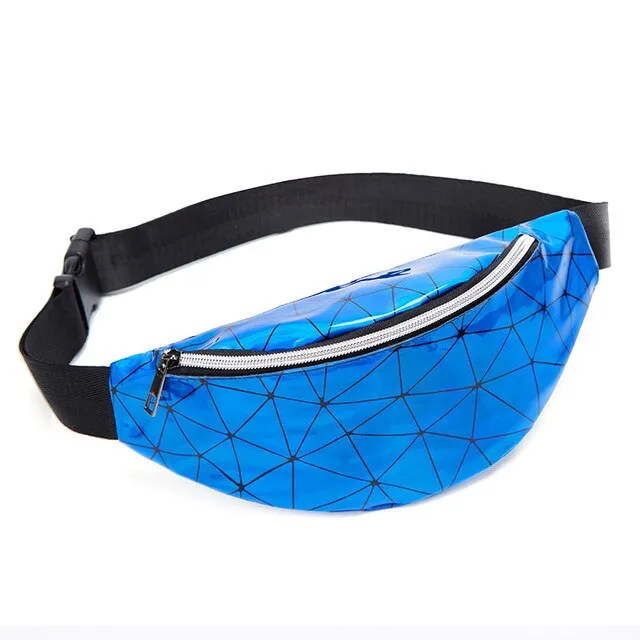 2020 Holographic Fanny Pack Women's Belt Bag Female Waist Bags Girls Bum Bag Laser Chest Phone Pouch Line Ladies Purses Kidney