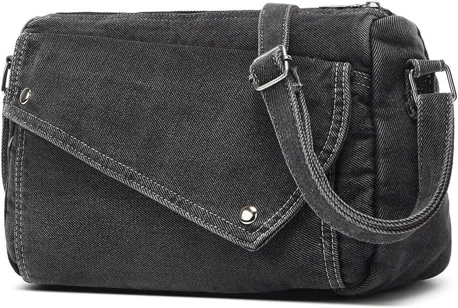 2025 Denim Shoulder Bag Trendy Jean Canvas Messenger Bag for Women Tote Bag Retro Crossbody Handbag