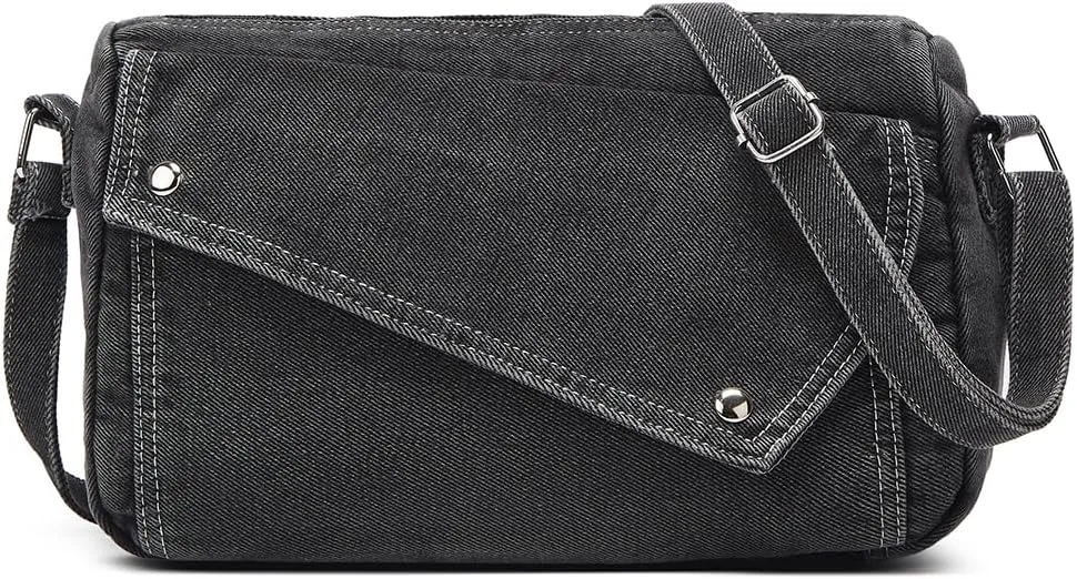 2025 Denim Shoulder Bag Trendy Jean Canvas Messenger Bag for Women Tote Bag Retro Crossbody Handbag