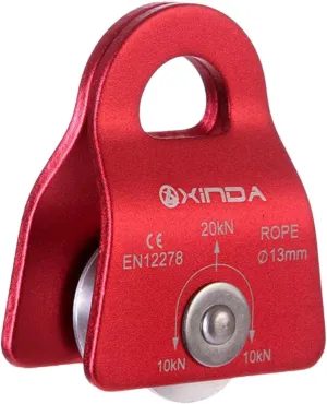20KN Mobile Micro Pulley for Rock Tree Climbing | 10KN Rolling Tension | High-Strength Aluminum Alloy Hardware for Climbing, Rappelling, and Training | Suitable for 8-13mm Rop