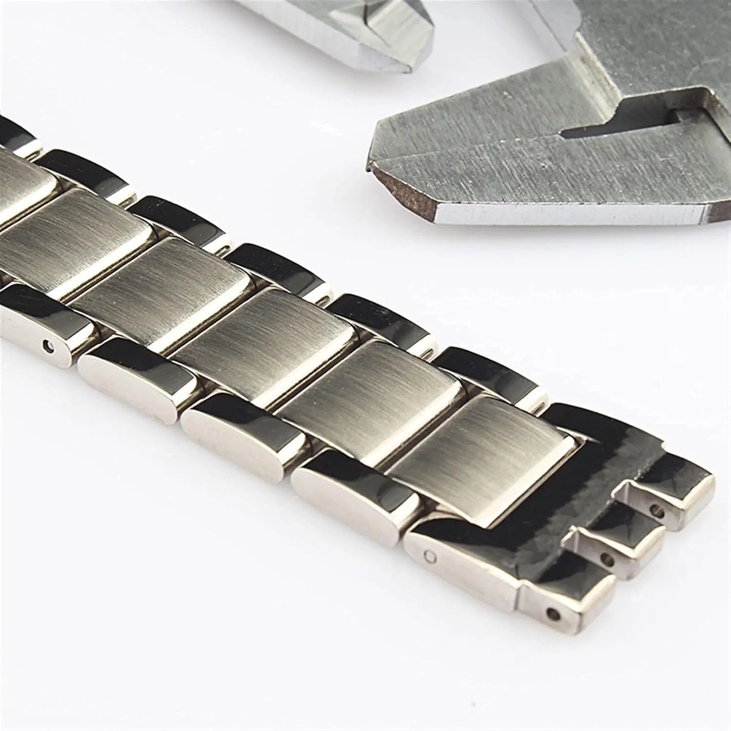 22x20mm 19x17mm side polished middle frosted stainless steel strap, metal wrist strap bracelet