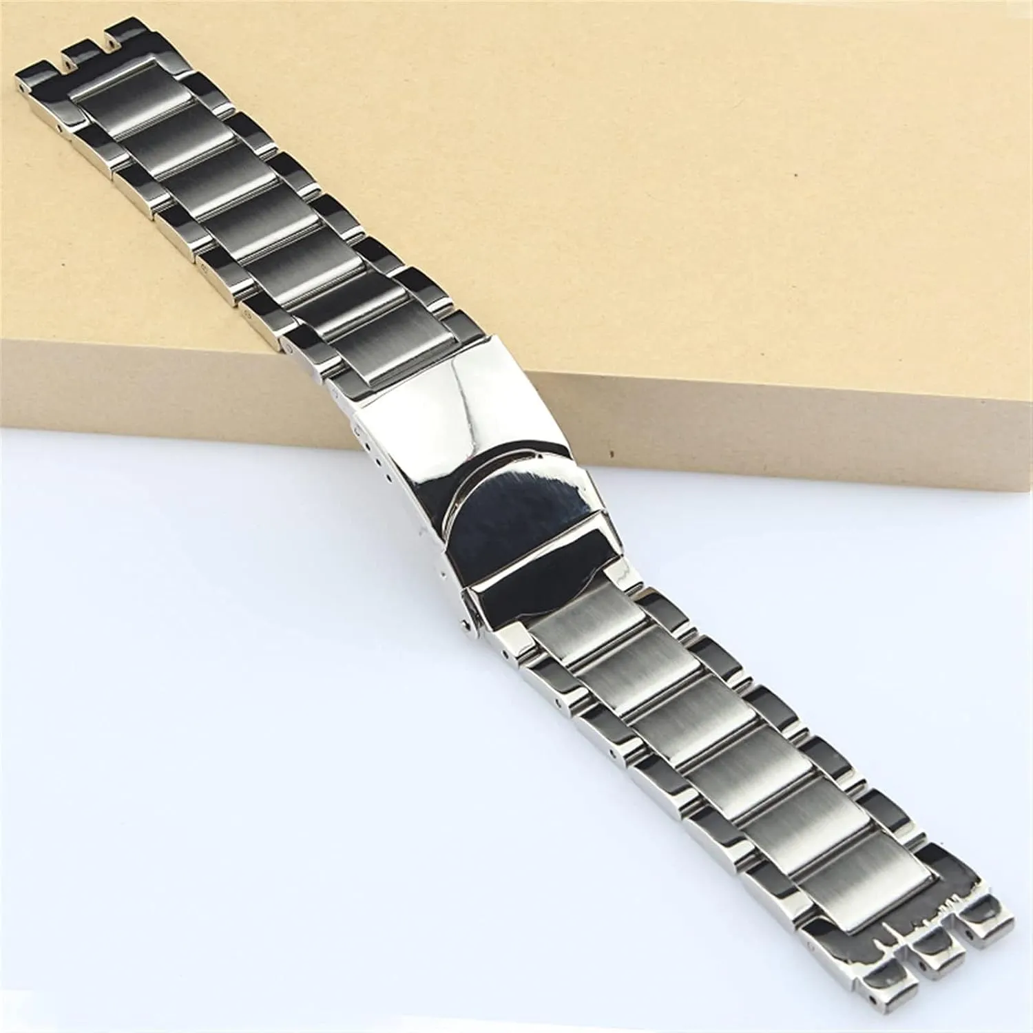 22x20mm 19x17mm side polished middle frosted stainless steel strap, metal wrist strap bracelet
