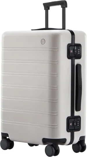 24 Inch Zipperless Luggage, Aluminium Frame Luggage, Checked Luggage Airline Approved, Hard Shell Suitcase with Spinner Wheels, Dual TSA Lock, Latching System (Saturn, Manhattan Classic)