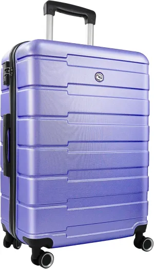 24" Hard Shell Luggage with Spinner Wheels,Lightweight Travel Suitcase for Women,Checked-Medium Luggage 24-Inch,Lavender purple