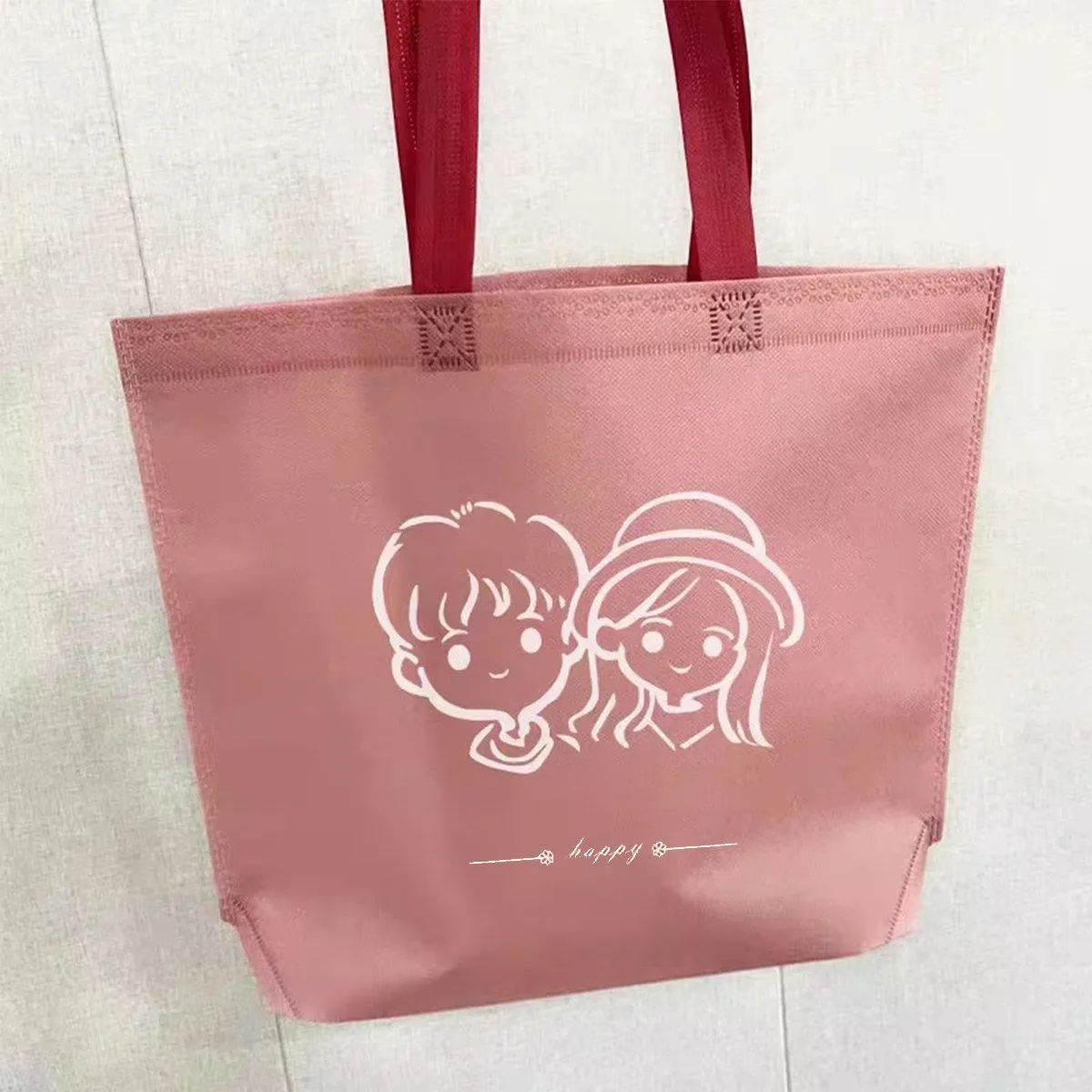 25PCS Fashionable Non-Woven Fabric Tote Eco Friendly Bag Reusable Shopping Bag