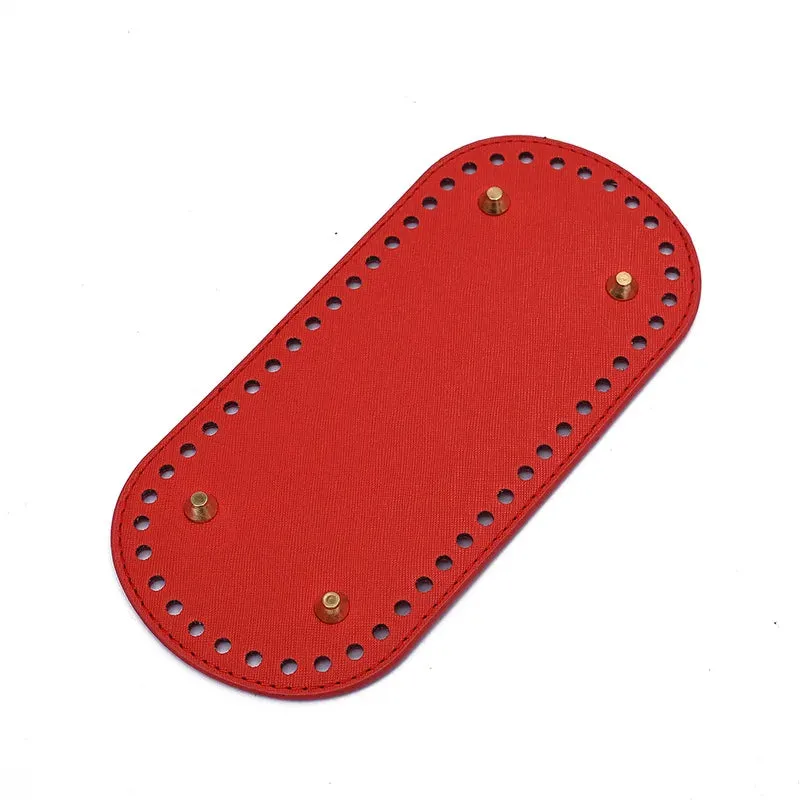 29.5*10cm Handmade Oval Bottom for Knitted Bag PU leather Pad Handcraft Bag Base With holes DIY Crochet Bag Bottom accessories