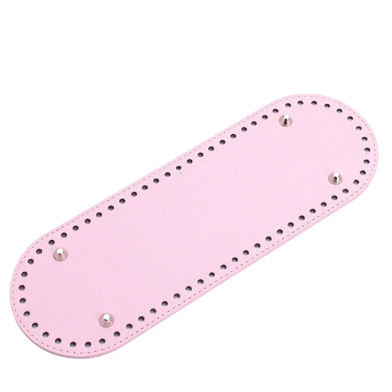 29.5*10cm Handmade Oval Bottom for Knitted Bag PU leather Pad Handcraft Bag Base With holes DIY Crochet Bag Bottom accessories